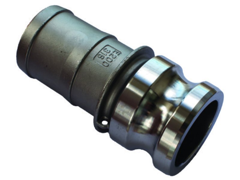 Camlock AL 127mm Type E Male Adaptor x Hose Tail
